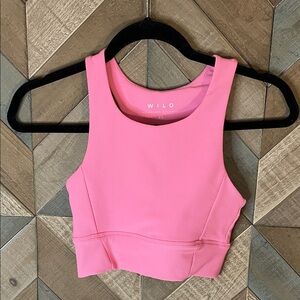 Wilo the Label Vibrant Pink Women's Crop Top/Sports Bra, size XS
